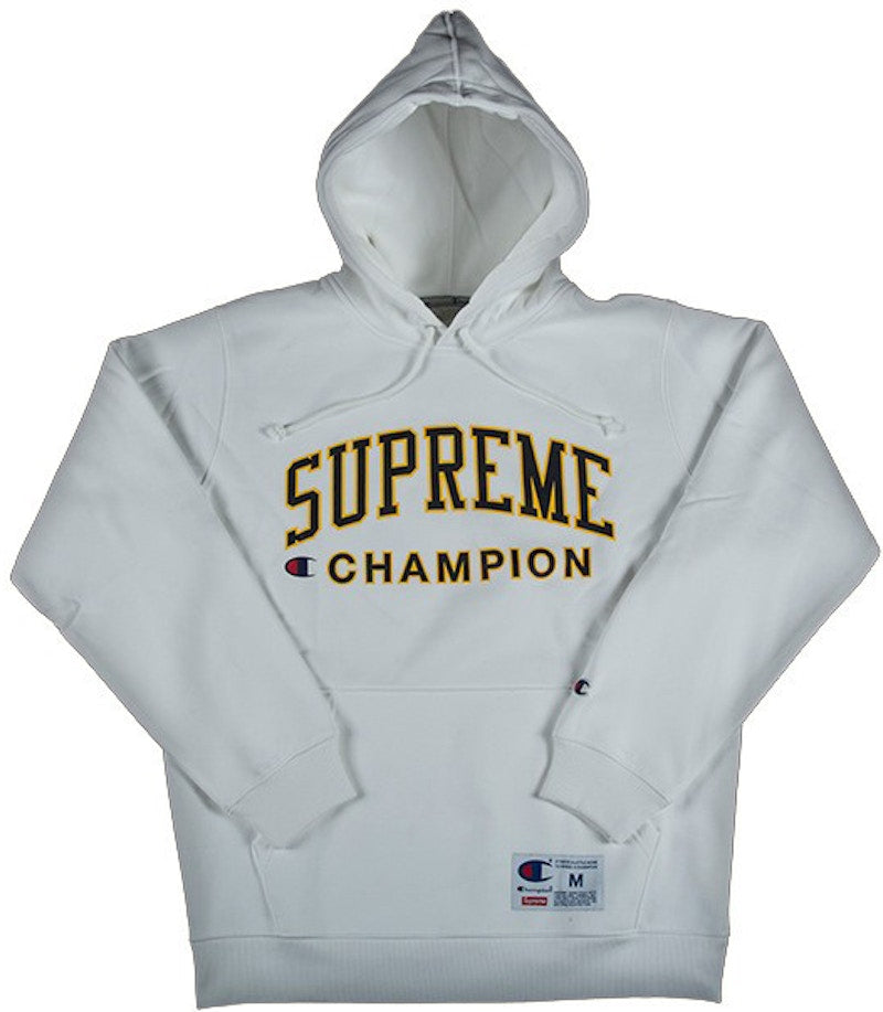 Supreme X Champion Hooded Sweatshirt White