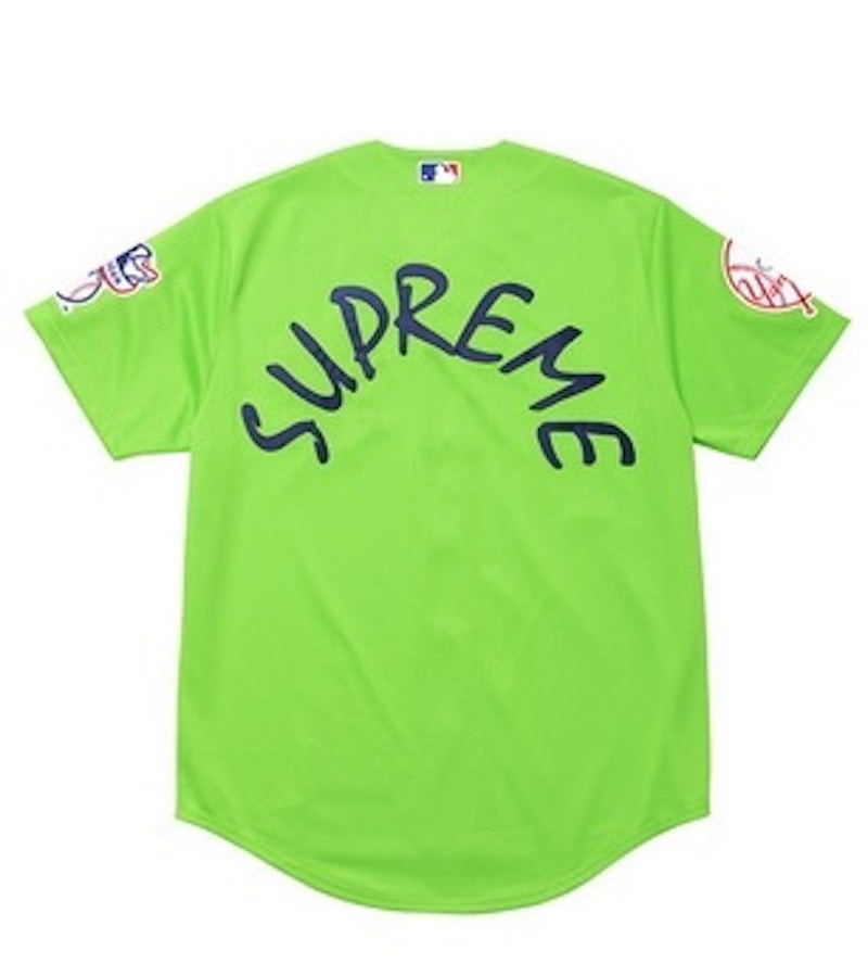 Supreme Yankees Baseball Jersey Lime