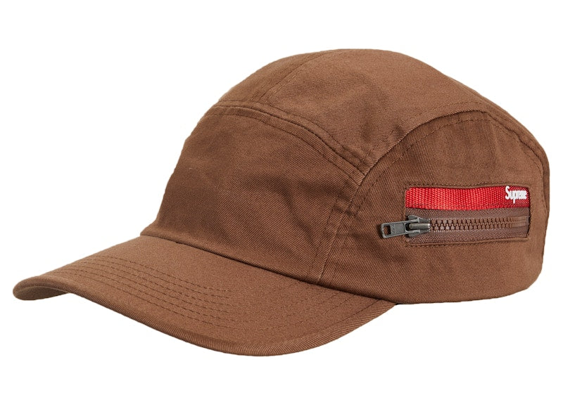 Supreme Zip Pocket Camp Cap Light Brown