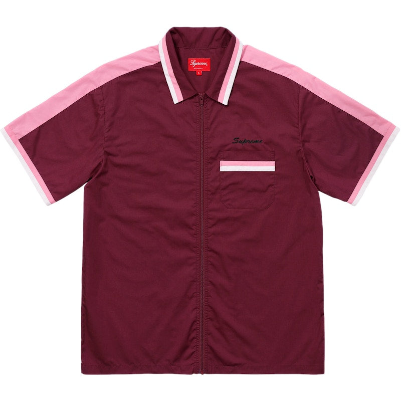 Supreme Zip Up Work Shirt Burgundy