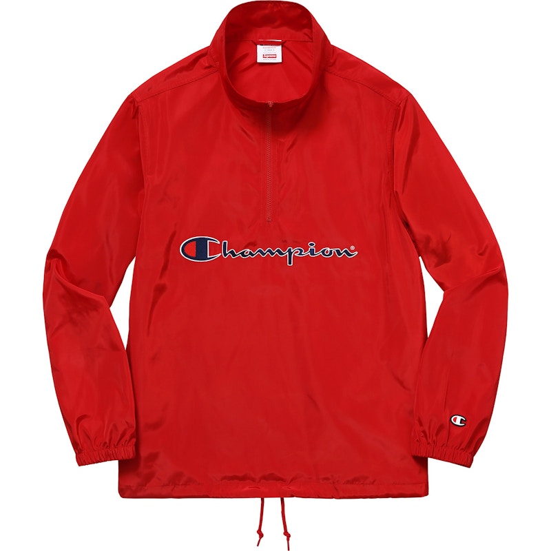 Supreme x Champion Half Zip Pullover Red