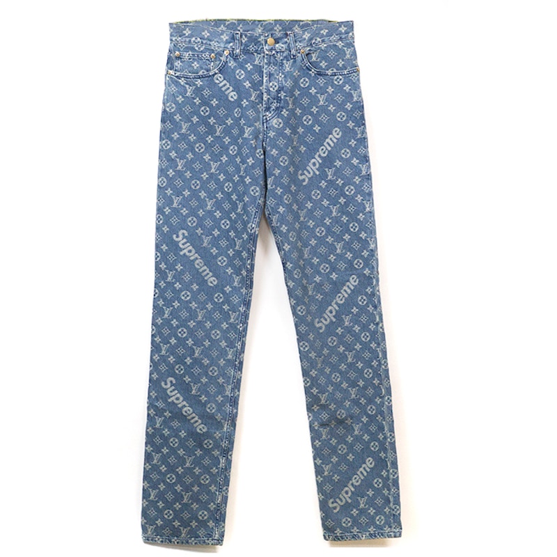Supreme x Louis Vuitton Jacquard Denim 5-Pocket Jean Blue