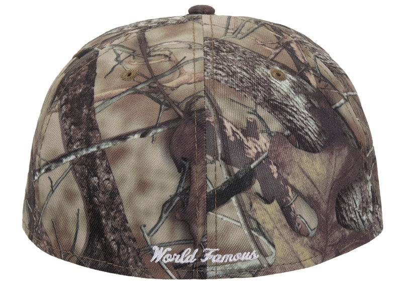 Supreme x New Era Breast Cancer Awareness Box Logo Fitted Hat Woodland Camo