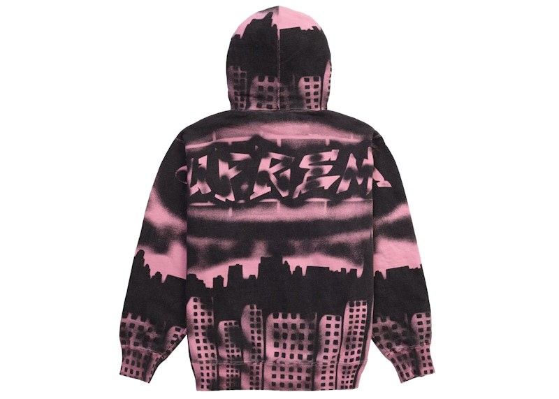 Supreme x New York Yankees Airbrush Hooded Sweatshirt Pink