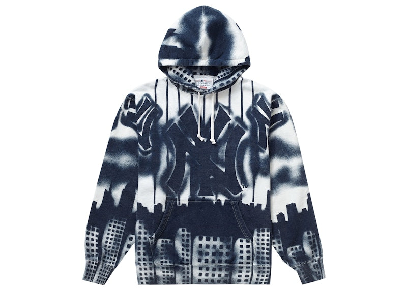 Supreme x New York Yankees Airbrush Hooded Sweatshirt White