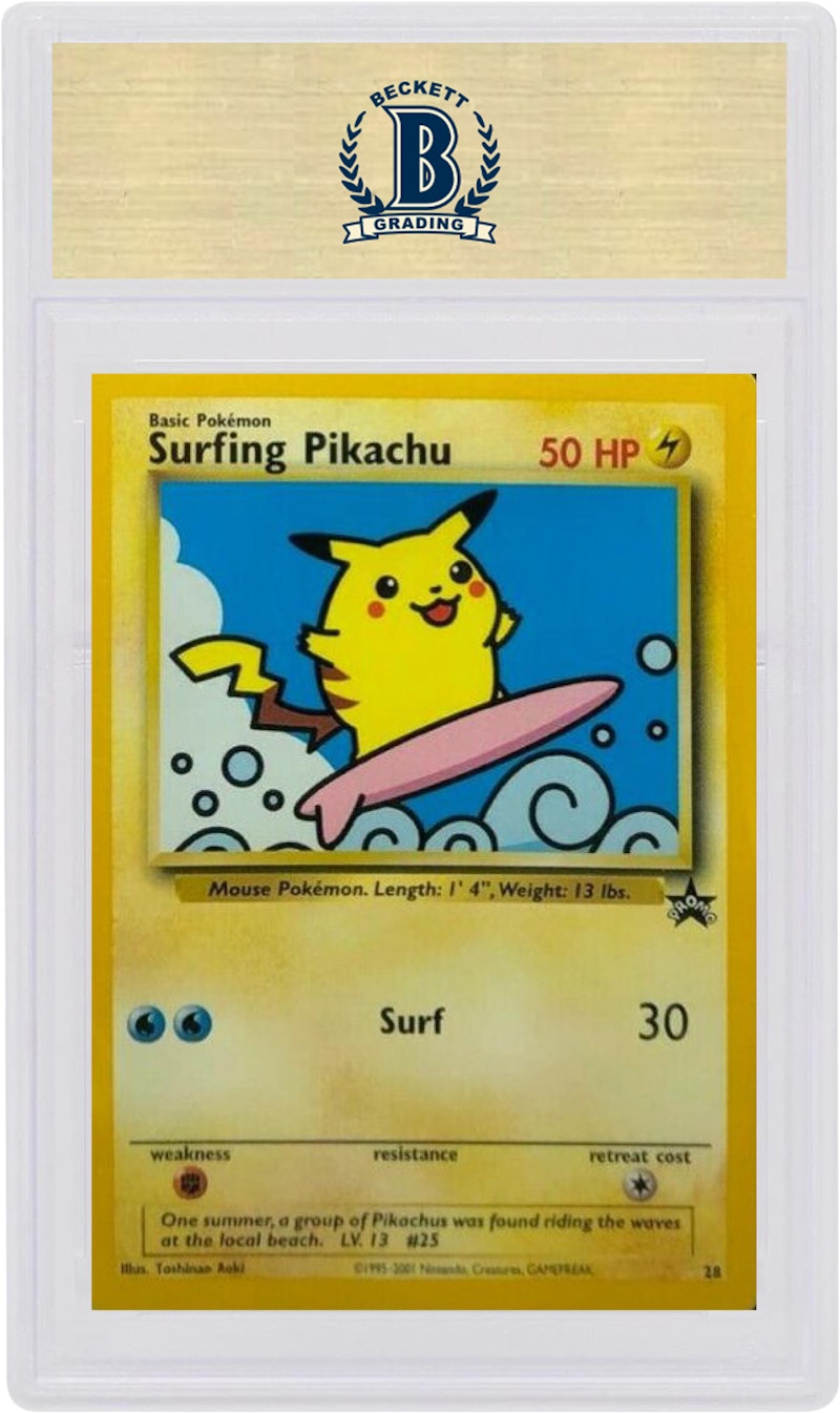 Surfing Pikachu 2001 Pokemon TCG Promo Black Star #28 (PSA or BGS Graded)