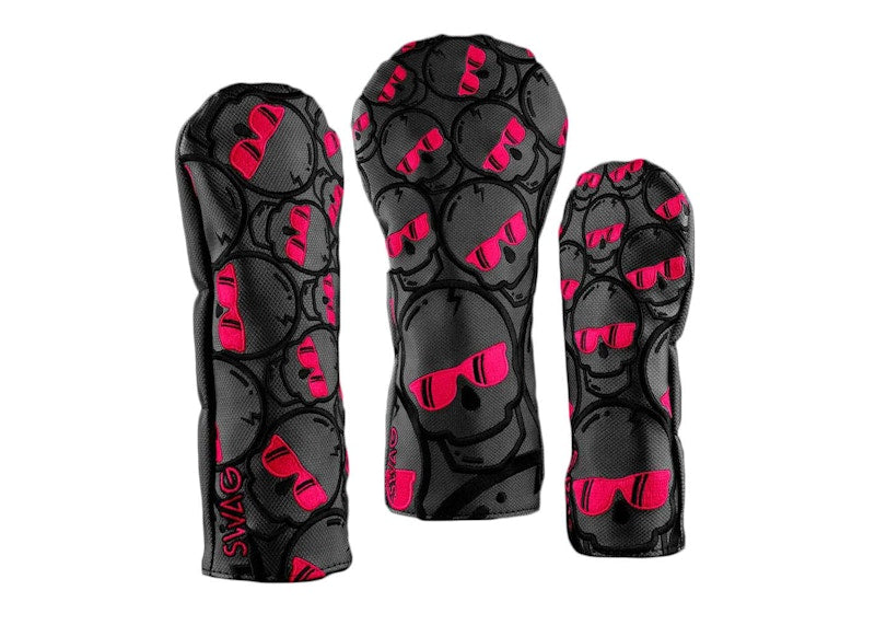 Swag Golf Concentric Skull Set Golf Club Cover Black/Pink