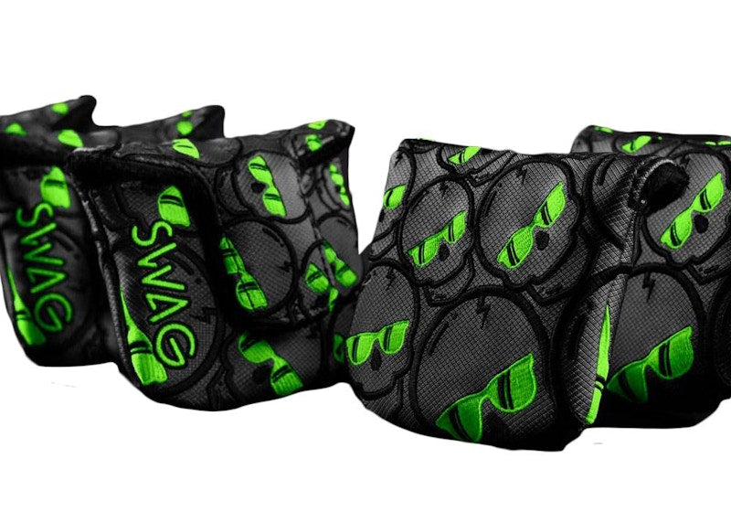 Swag Golf Ecto Green Concentric Skulls Mallet Cover Golf Club Cover Black/Green