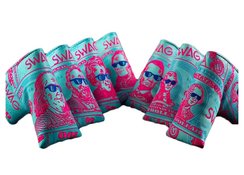 Swag Golf The Almighty Dollar Blade Cover (7 Variations) Golf Club Cover Teal/Pink