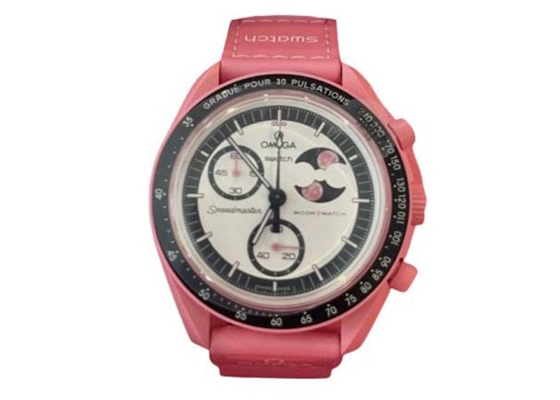 Swatch x Omega Bioceramic Moonswatch Mission to the Pink Moon SO33P700