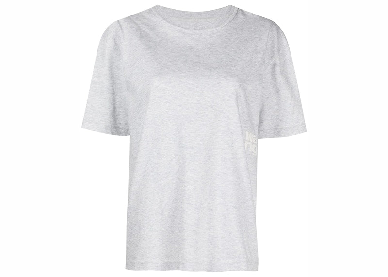 T by Alexander Wang Essential Jersey Puff Logo SS Tee Heather Grey