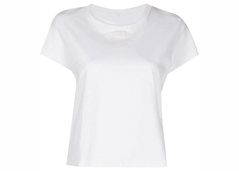 T by Alexander Wang Essential Jersey Puff Logo Shrunk Tee White