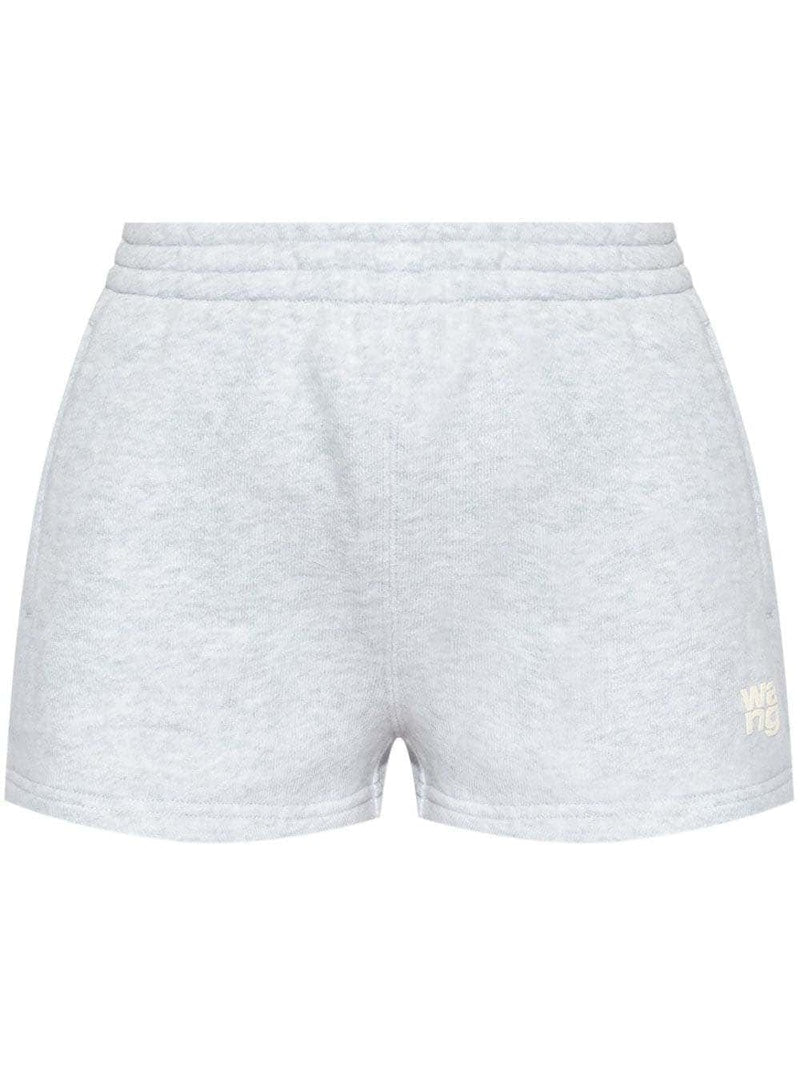T by Alexander Wang Essential Terry Puff Paint Logo Sweatshort Light Heather Grey