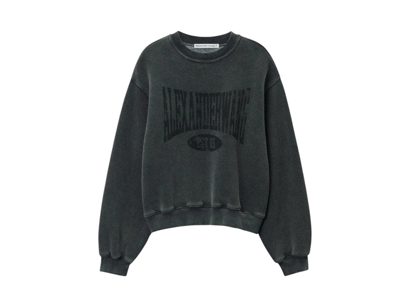 T by Alexander Wang Graphic Crewneck Sweatshirt Black