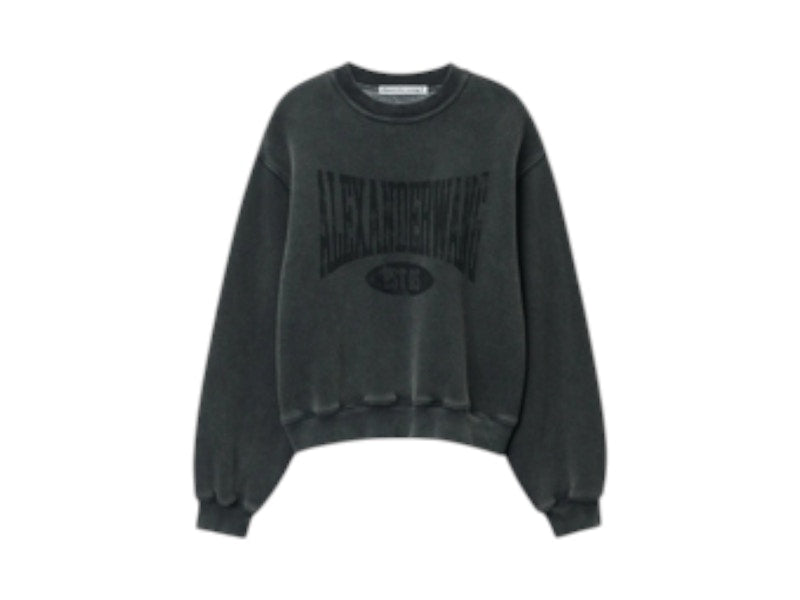 T by Alexander Wang Graphic Crewneck Sweatshirt Faded Black