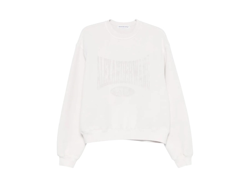 T by Alexander Wang Graphic Crewneck Sweatshirt White