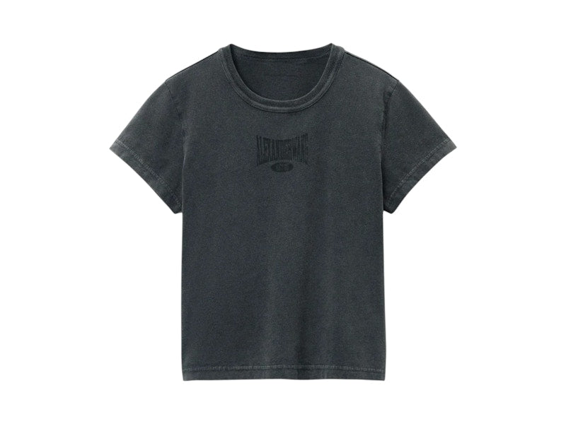 T by Alexander Wang Graphic Shrunken T-shirt Faded Black