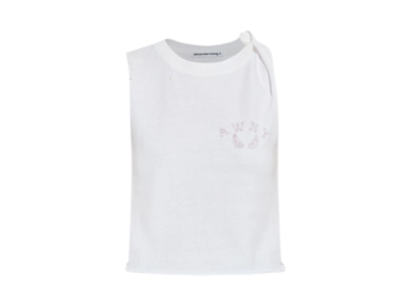 T by Alexander Wang Graphic Twisted Muscle Tank Top Lpink