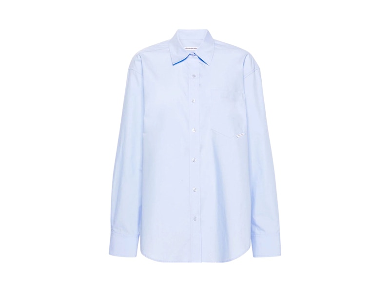 T by Alexander Wang Logo Flag Tag Boyfriend Shirt White/Stripe