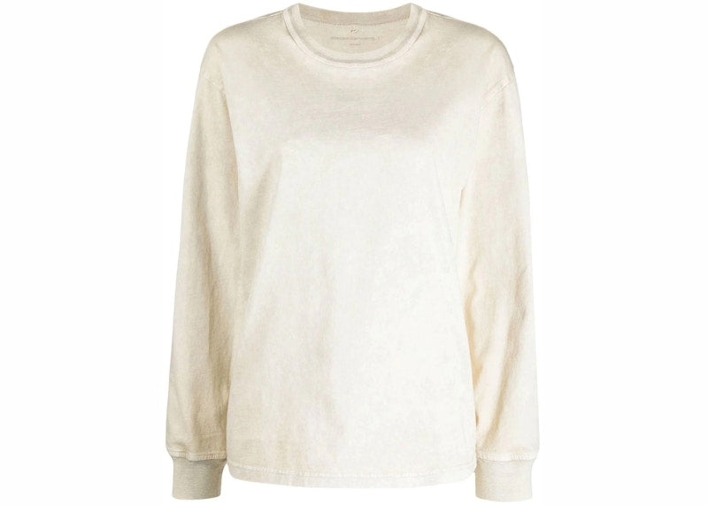 T by Alexander Wang Puff Logo Bound Neck Essential Jersey LS Tee Ice Grey