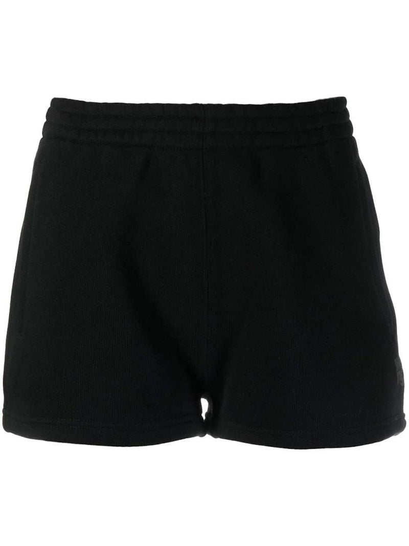 T by Alexander Wang Puff Paint Logo Sweatshorts Black