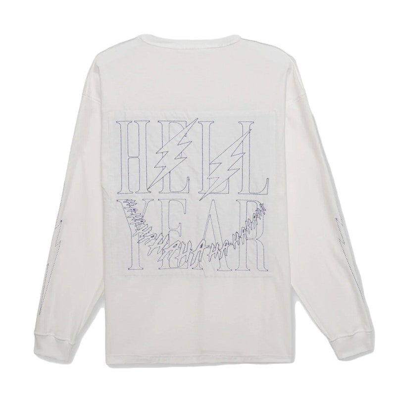 Tain Double Push Tain Bandana Reversible L/S T-Shirt White