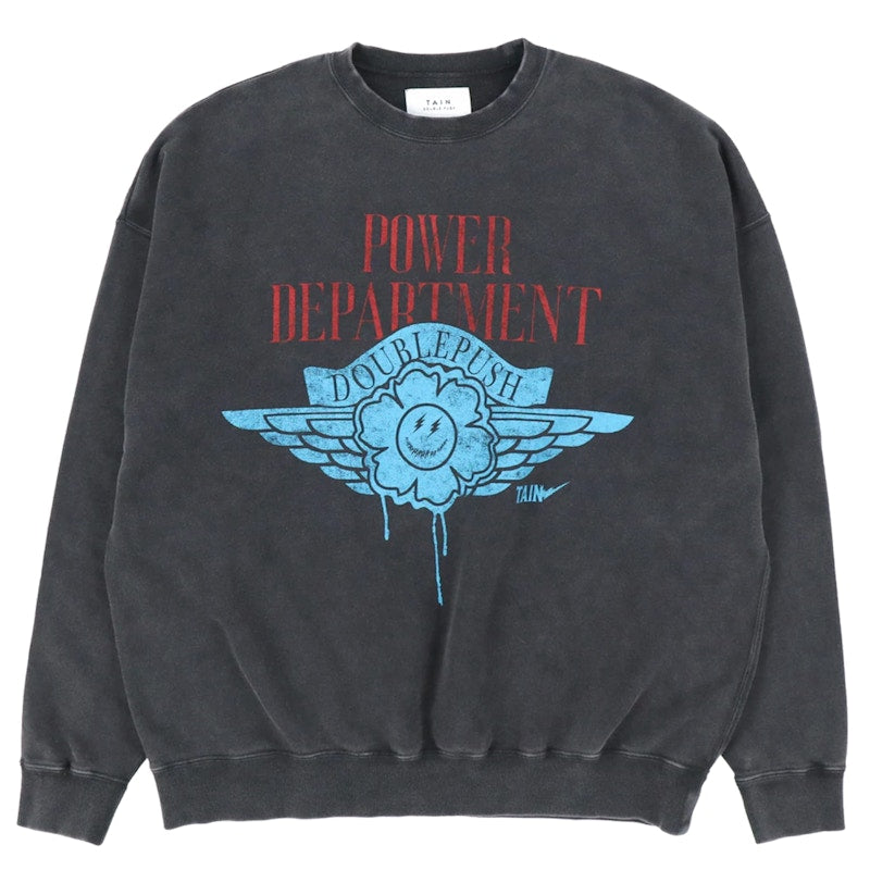Tain Double Push Tain Crewneck Sweatshirt Black