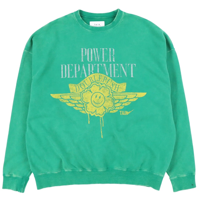 Tain Double Push Tain Crewneck Sweatshirt Green