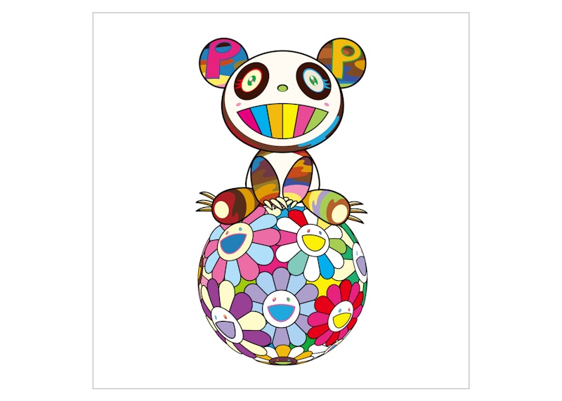 Takashi Murakami Atop a Ball of Flowers, a Panda Cub Sits Properly Print (Signed, Edition of 100)