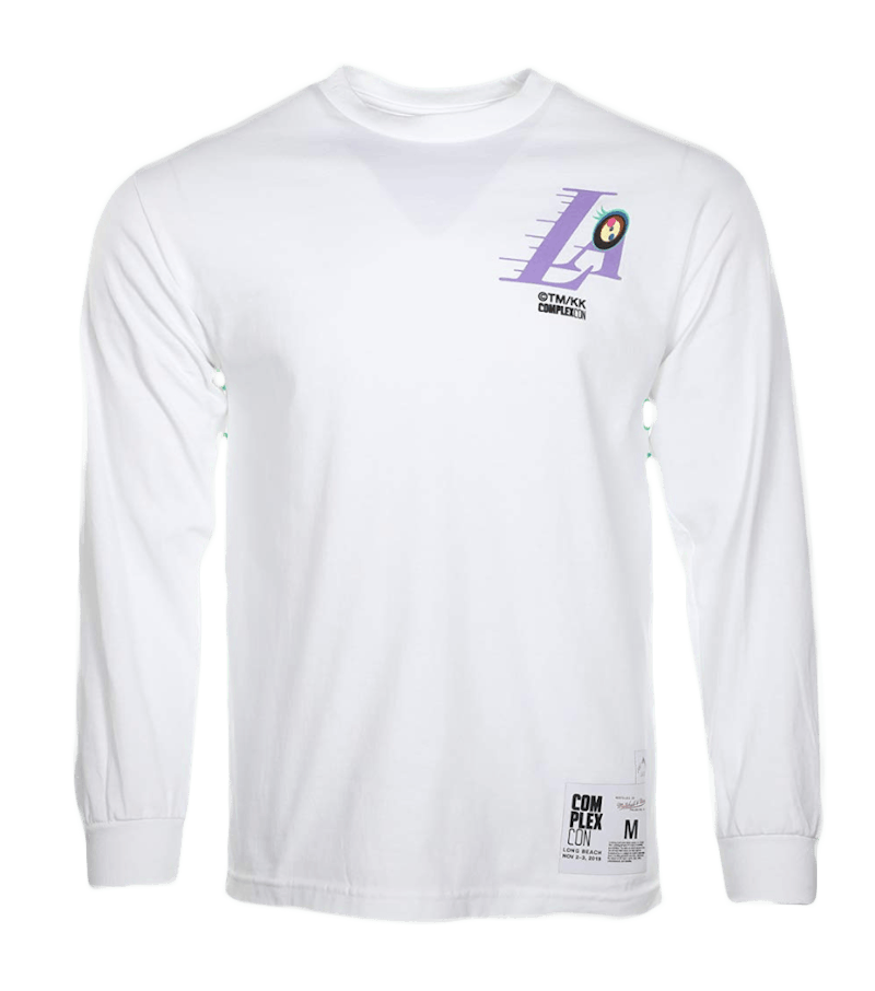 Takashi Murakami ComplexCon x LA Lakers M&N Triangle L/S Tee White