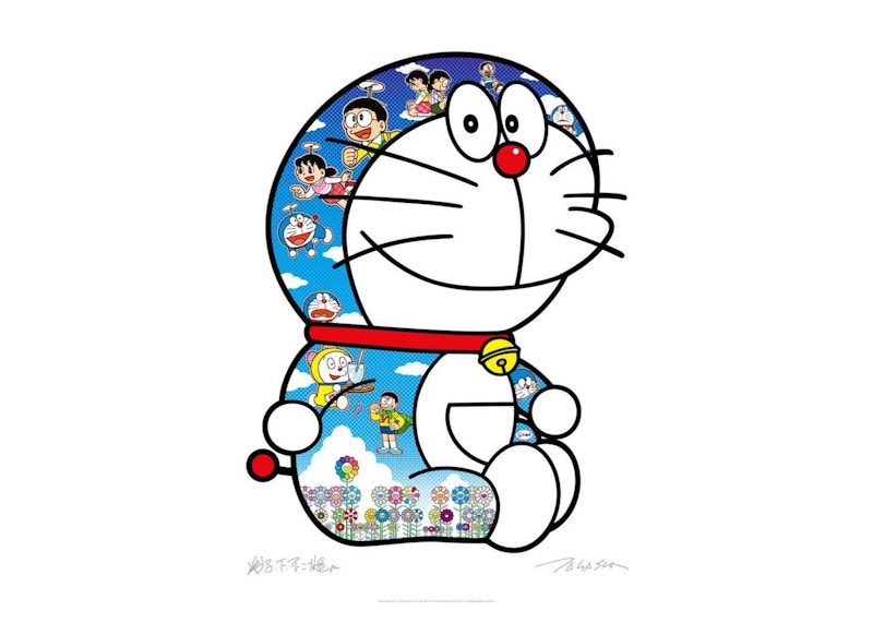 Takashi Murakami Doraemon Sitting Up: A Pleasant Day Under The Blue Sky Print (Signed, Edition of 300)