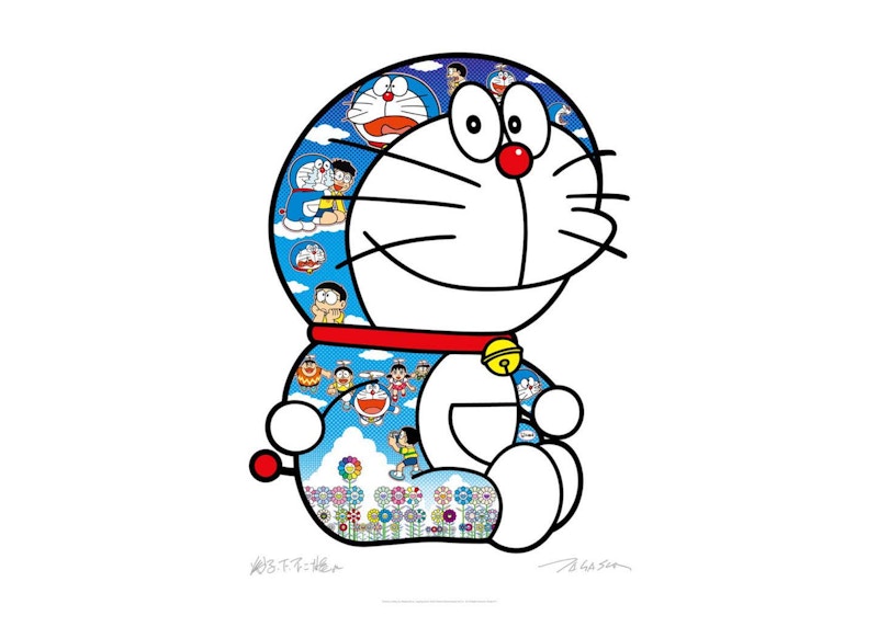 Takashi Murakami Doraemon Sitting Up: Weeping Some, Laughing Some Print (Signed, Edition of 300)