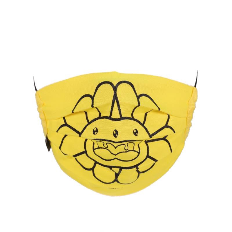 Takashi Murakami Doubleface Flower Face Mask Lemon Yellow/Black