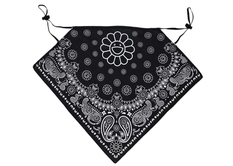 Takashi Murakami Flower Bandana Mask Black/White