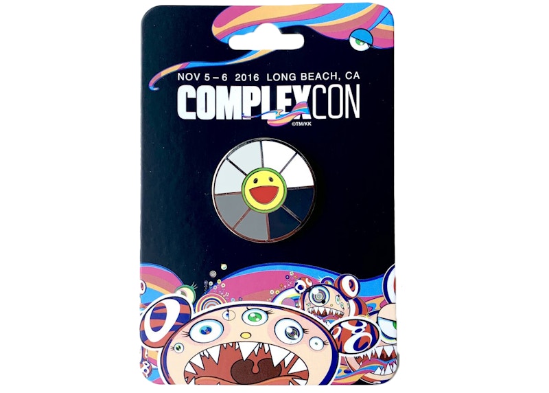 Takashi Murakami Flower Circle Pin Black/White