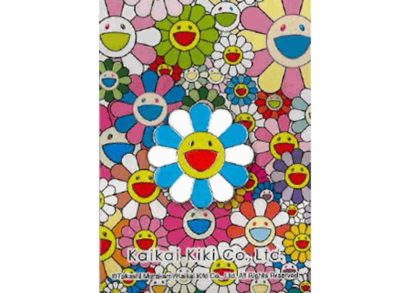 Takashi Murakami Flower Pin Blue/White