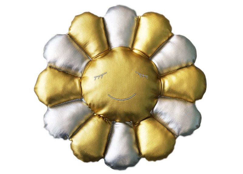 Takashi Murakami Flower Plush 30cm Silver/Gold