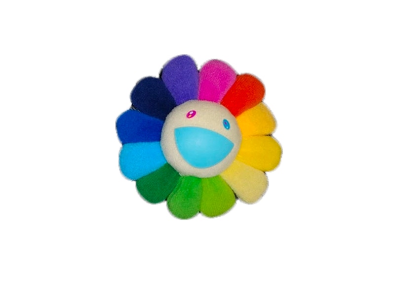 Takashi Murakami Flower Plush Pin Rainbow/White