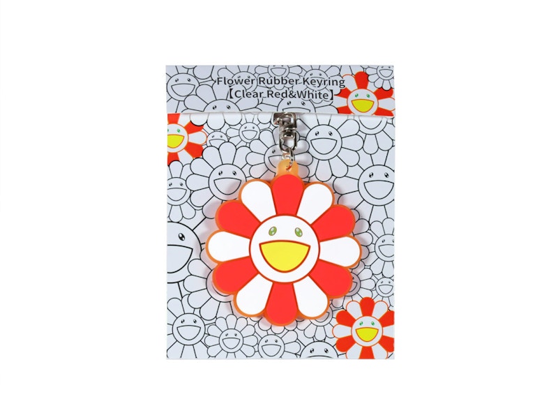Takashi Murakami Flower Rubber Keyring Clear/ Red/White