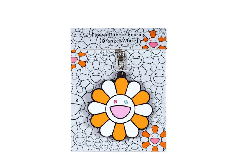 Takashi Murakami Flower Rubber Keyring Orange/ White