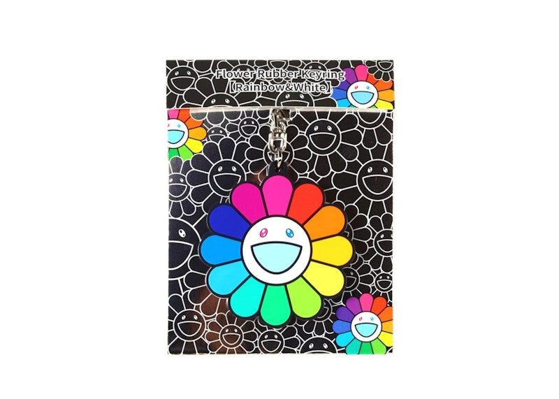 Takashi Murakami Flower Rubber Keyring Rainbow/ White