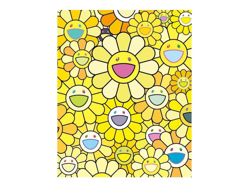 Takashi Murakami Golden Yellow Flowers and Prosperity Art Print (Edition of 100)