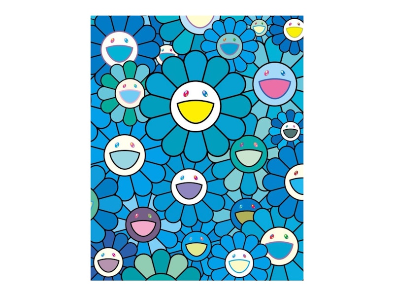 Takashi Murakami Lapis Lazuli Blue Flowers and Prosperity Art Print (Edition of 100)