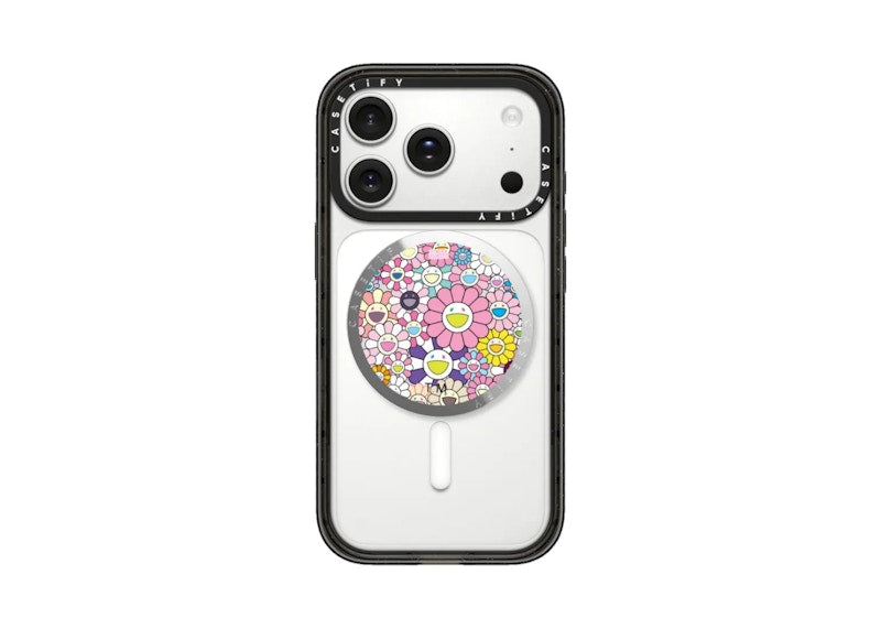 Takashi Murakami x CASETiFY: Flowers Bloom (Pink) Snappy Grip Stand Silver