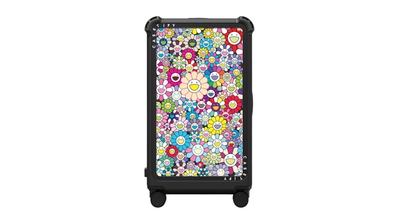 Takashi Murakami x CASETiFY Flowers Bloom (Rainbow) 29" Check-In Trunk Suitcase Matte Black