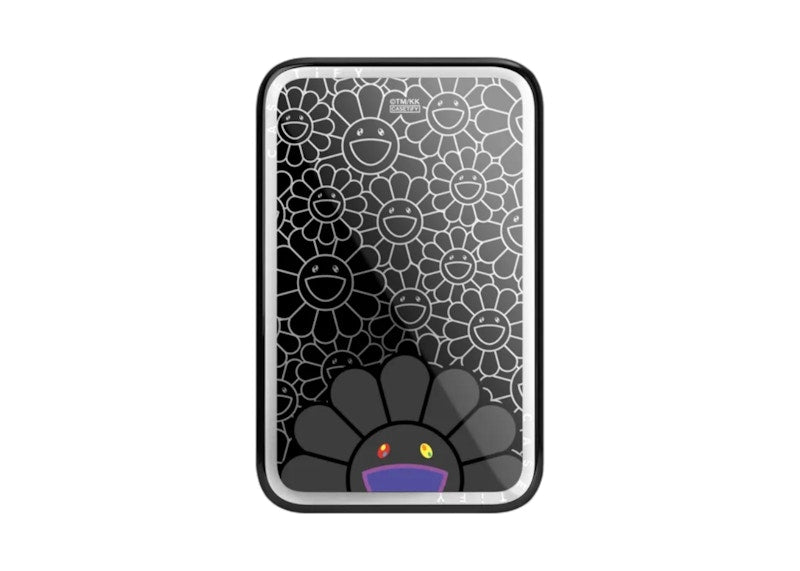 Takashi Murakami x CASETiFY: Flowers Bloom Smile (Black) Powerthru Power Bank Silver