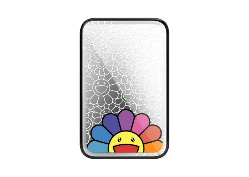 Takashi Murakami x CASETiFY: Flowers Bloom Smile (Rainbow) Powerthru Power Bank Silver