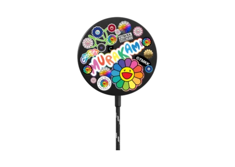 Takashi Murakami x CASETiFY: Flowers Sticker Mania Powerthru Magnetic Wireless Charger Black