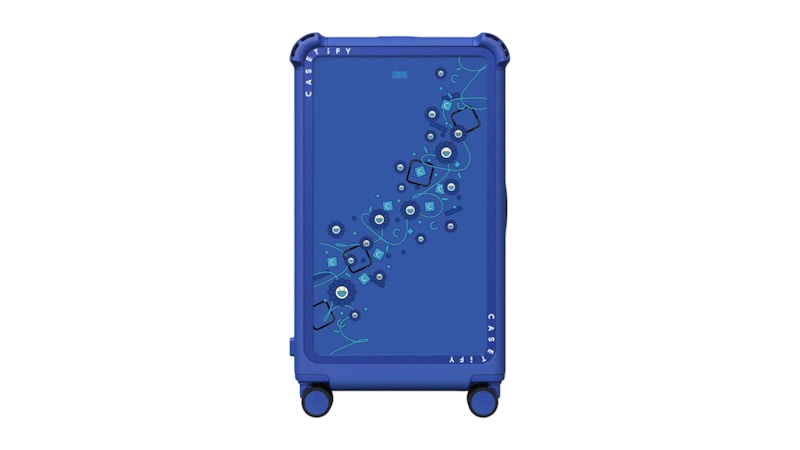 Takashi Murakami x CASETiFY Flowers Trail (Blue) 29" Check-In Trunk Suitcase Cobalt Blue