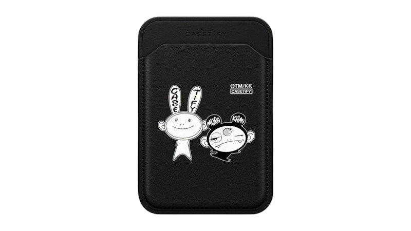 Takashi Murakami x CASETiFY Kaikai And Kiki Dance Duo (Mono) Snappy Bioveg Magsafe Wallet Black